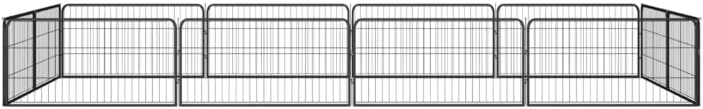 LUMILAND Safe Play Area with 12-Panel Dog Playpen, Durable Powder-Coated Steel for Indoor/Outdoor Use, Black
