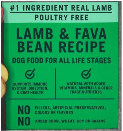 Pure Balance Lamb & Fava Bean Recipe Dry Dog Food, Grain-Free, 11 lbs