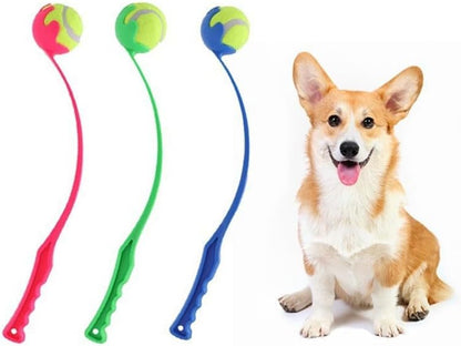Interactive Dog Ball Launcher, Tennis Ball Throwing Stick, Outdoor Training and Chewing Toy for Pets