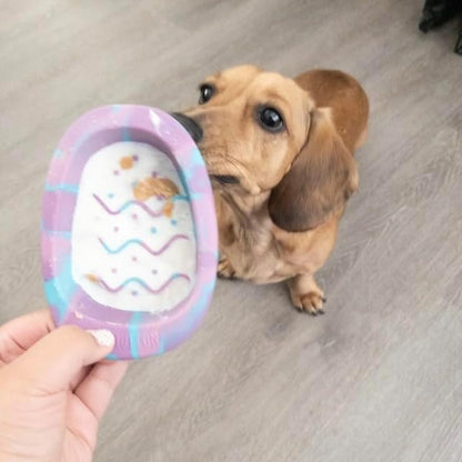 CHEWFFON Interactive Dog&Cat Lick Mat Bowls, BPA-Free Silicone Dog Slow Feeder Bowl with Suction Cups, Non Slip Food Bowl for Dogs and Cats, Reduces Boredom and Anxiety, Dishwasher Safe, Rainbow Small