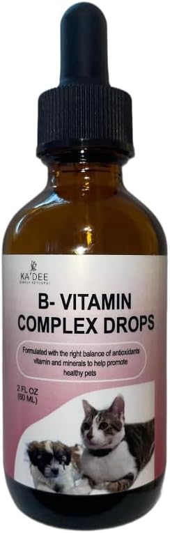B-Vitamin Complex Drops for Cats, Liquid Supplement with Antioxidants, 2 fl oz