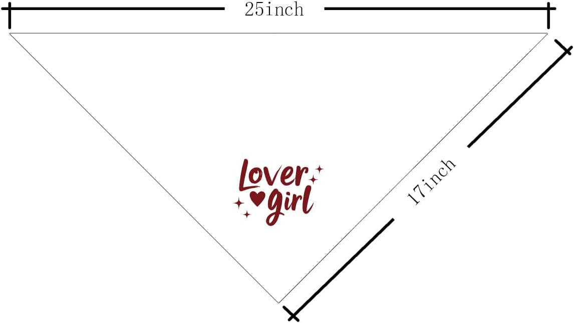 Valentine's Day Dog Bandana, Lover Girl Pet Bandana, Valentine's Day Pet Photoshoot Accessories, Adjustable Triangle Dog Scarf for Small Medium Dogs