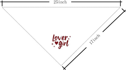 Valentine's Day Dog Bandana, Lover Girl Pet Bandana, Valentine's Day Pet Photoshoot Accessories, Adjustable Triangle Dog Scarf for Small Medium Dogs