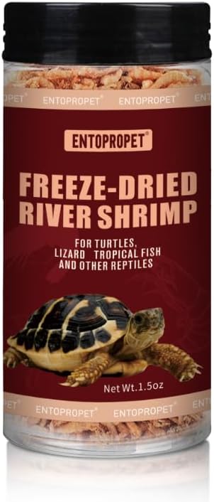 Freeze-Dried River Shrimp – Premium Turtle Food, Reptile & Bird Treat – High-Protein Shrimp for Turtles, Aquatic Pets, Tropical Fish, 1.5 oz