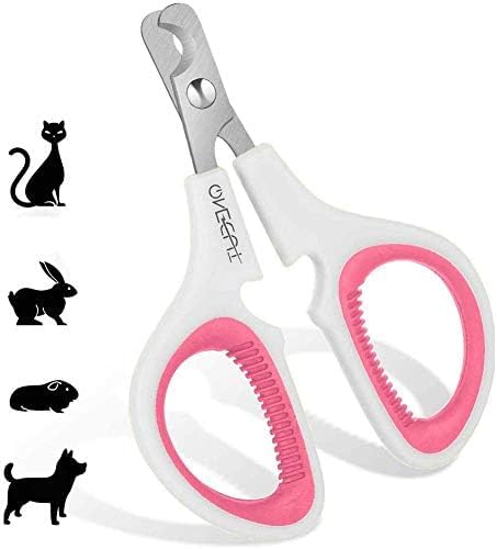 OneCut Pet Nail Clippers, Update Version Cat & Kitten Claw Nail Clippers for Trimming, Professional Pet Nail Clippers Best for a Cat, Puppy,Rabbit, Kitten & Small Dog,Sharp & Safe (Pink)