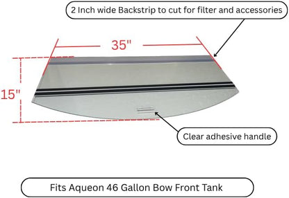 46 Gallon Bow Front Aquarium Lid Glass Top (35 Inches) – Fits Aqueon – Glass Canopy