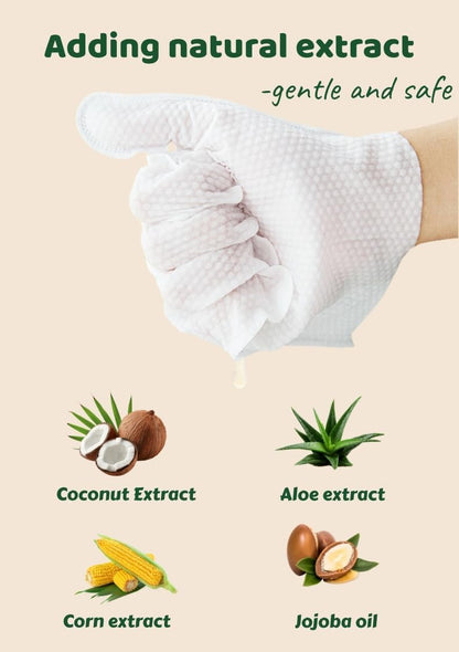 20-Pack Extra Thick Pet Cleaning Glove Wipes with Lid | Value Pack Dog & Cat Grooming Gloves | Rinse-Free Bath Wipes with Coconut, Aloe & Jojoba for Odor Control & Daily Care