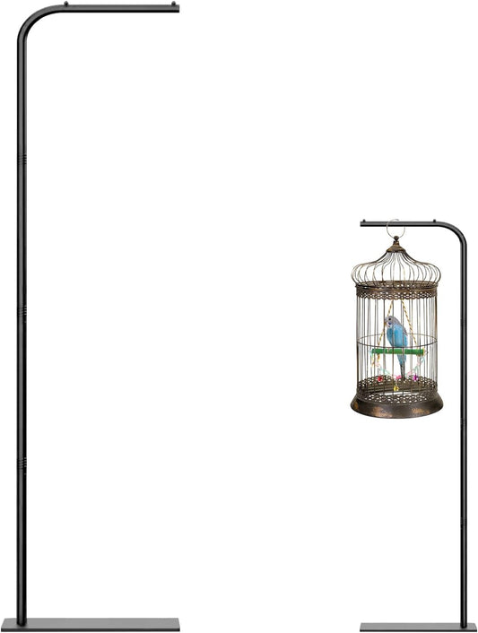 TBTFW 67 Inch High Hanging Bird Cage Stand, Bird Feeder Stand with Base, Suitable for Hanging Various Types of Birdcages(Weight Limit: Within 35 Pounds)