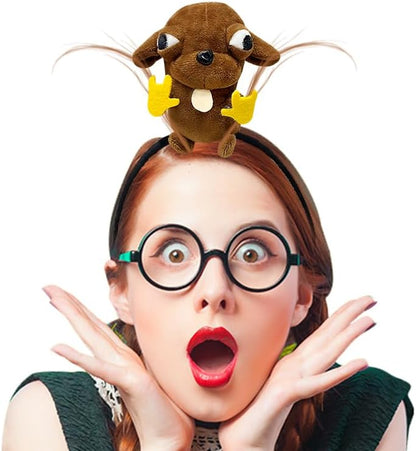 Rat Chef Headband Dog Plush Headband Hair Clip Cute Plush Hairpin Christmas Headband for Party Cosplay Costumes Accessories