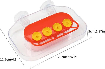 Bird Feeder, Window Hummingbird Feeder with 4 Feeding Ports Strong Suction Cups Hanging Garden Bird Water Drinker Bottle for Outdoors,for Garden(D)