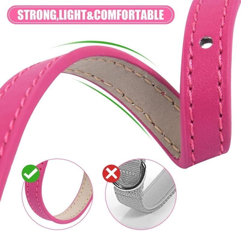 XXS Teacup Dog Collar - Light Blue & Pink, 3/8 inch Width for Small Dogs & Cats