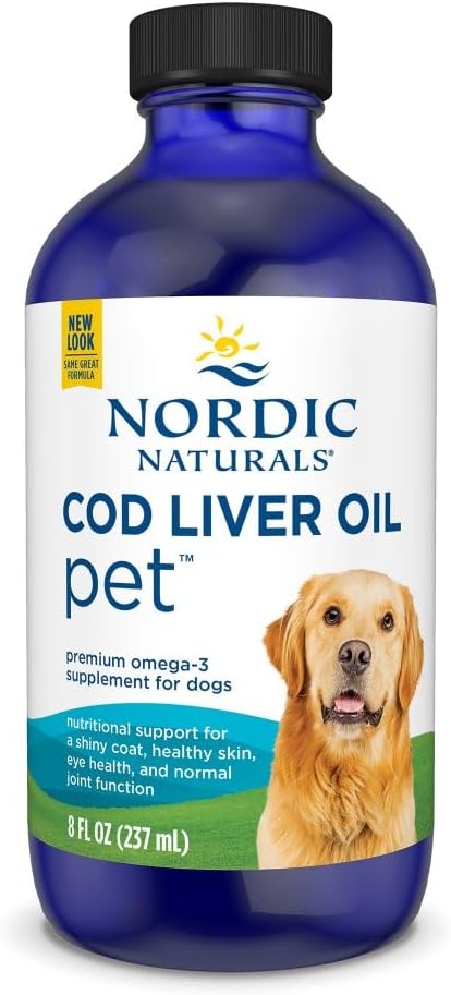 Nordic Naturals Omega-3 Pet Bundle - 2 oz Omega-3 Fish Oil for Small Dogs & Cats, 8 oz Pet Cod Liver Oil Promotes Heart, Skin, Coat, & Immune Health