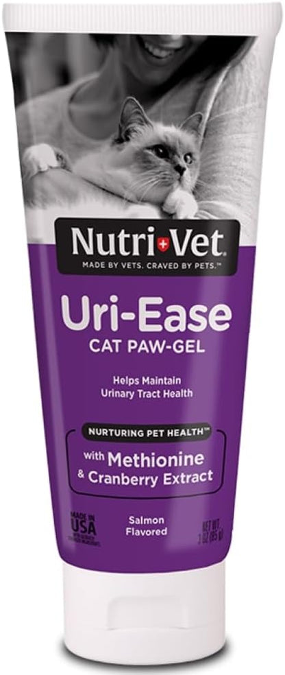 Nutri-Vet Uri-Ease Paw Gel for Cats, Probiotic & Prebiotic Kitten Supplies, Cranberry Supplement, Immune Support Supplement, Cat Urinary Vitamin, Gut health, Salmon Flavor, 3oz