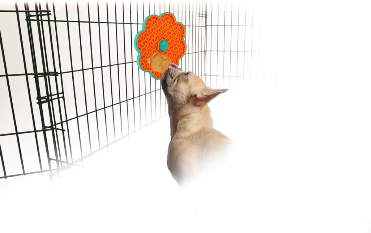2 in 1 Lick Mat for Crate Training, Dog Slow Feeder Anxiety Relief Enrichment Pad with Suction Cups, Dishwasher Safe, BPA-Free Silicone for Small & Medium Dogs, 1 Pack