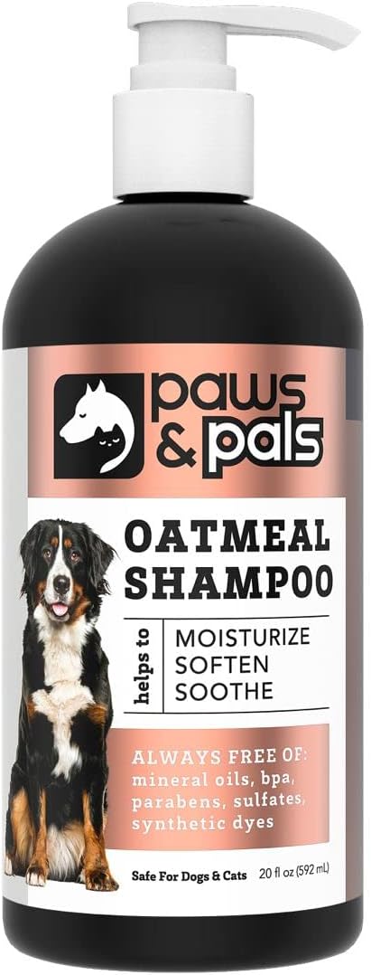 6-in-1 Dog Shampoo and Conditioner for Itchy Skin, Made in USA - 20oz Vet Formula Natural Medicated Best for De-Shedding, Itch Relief, Smelly Odor, Dry Sensitive Skin - Dogs & Cats Oatmeal Pet Wash