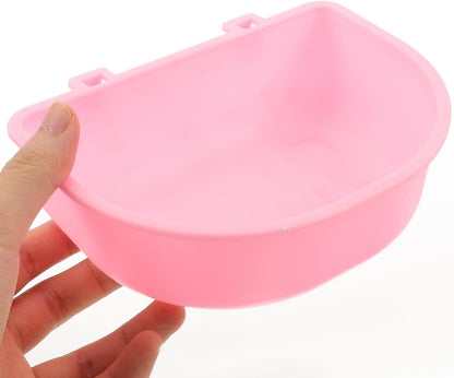 Hanging Plastic Pet Bowl for Cats and Small Dogs, Round Puppy Feeding Dish with Kennel Mount, Practical Lightweight Water and Food Holder for Travel and Home Use
