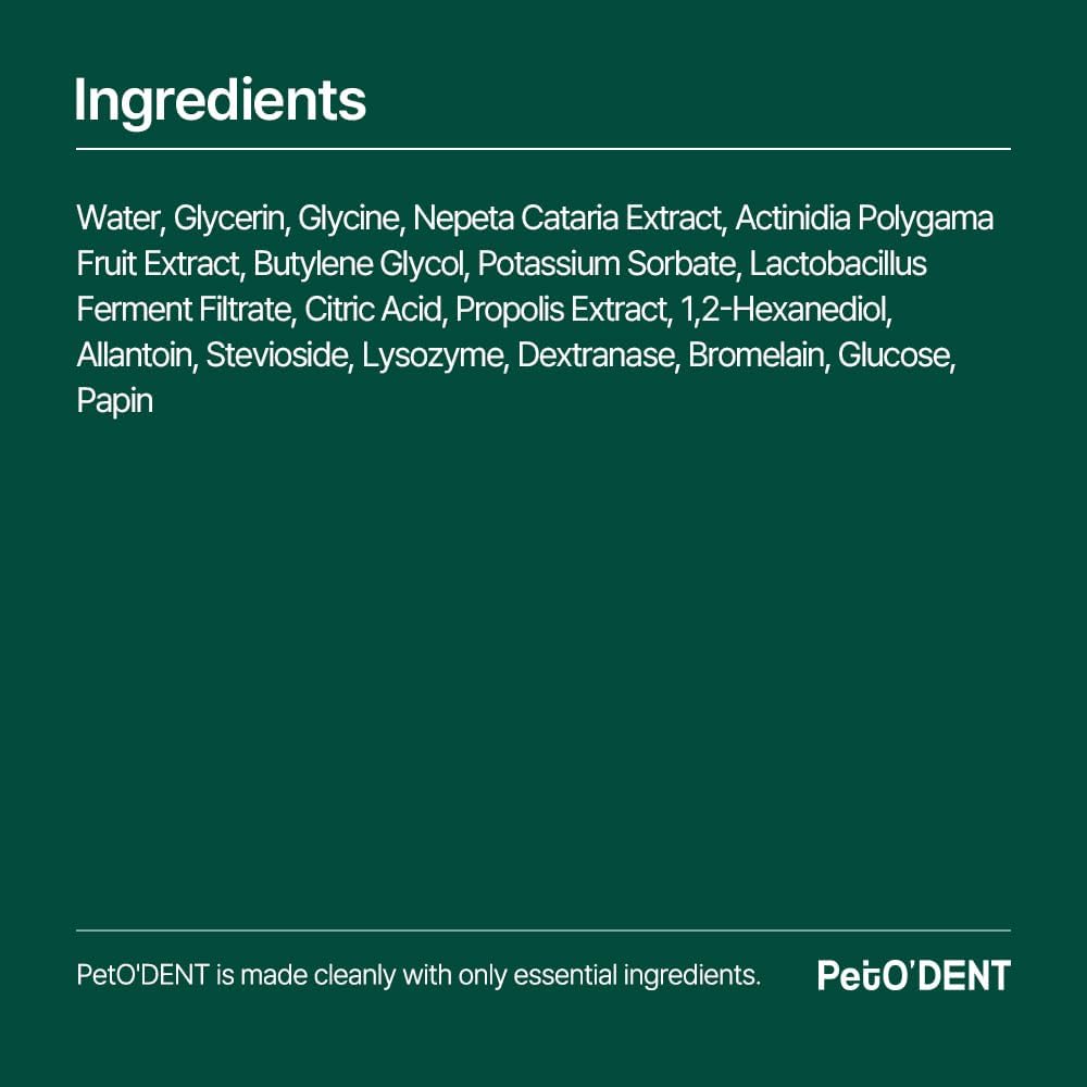 PetO’Dent Dental Water Additive for Cats–No Brushing Needed, Fresh Breath, Tartar Control & Gum Care with Catnip & Silvervine Extracts, 8.45 fl oz / 250ml