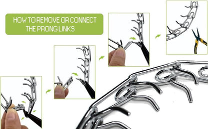 Prong Pinch Collar for Dogs with Quick Release Buckle, Adjustable Training Collar for Small Medium Large Dogs, Helps Prevent Dog from Pulling(2.3mm, Neck Size 13"-15"), Silver