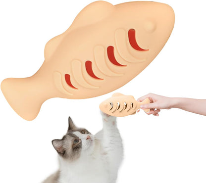 Fish Cat Toy – Silicone 118.6x57x47.2mm | Self Adjusting Aquatic Shaped Chewer, Catnip Scented Kitten Teaser, Interactive Bite Fun Pet Accessory | for Indoor Exercise Enrichment Training