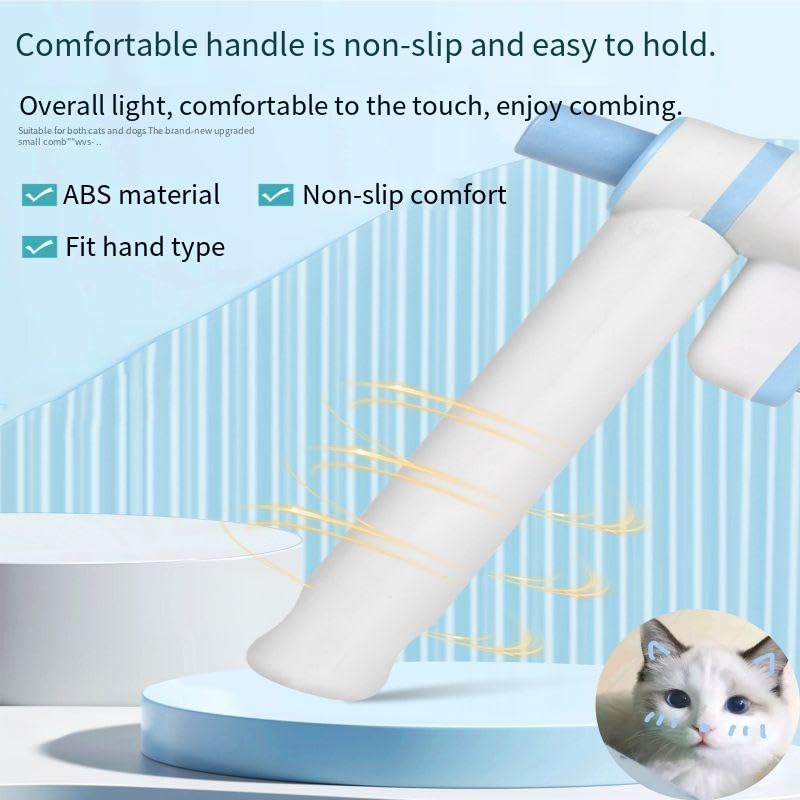 (2-Piece Set) Cat & Dog Flea Comb, Detangling Brush, Anti-Shedding Pet Grooming Comb 360° Rotating Brush Head, Long & Short Stainless Steel Teeth for Detangling & Oil Removal