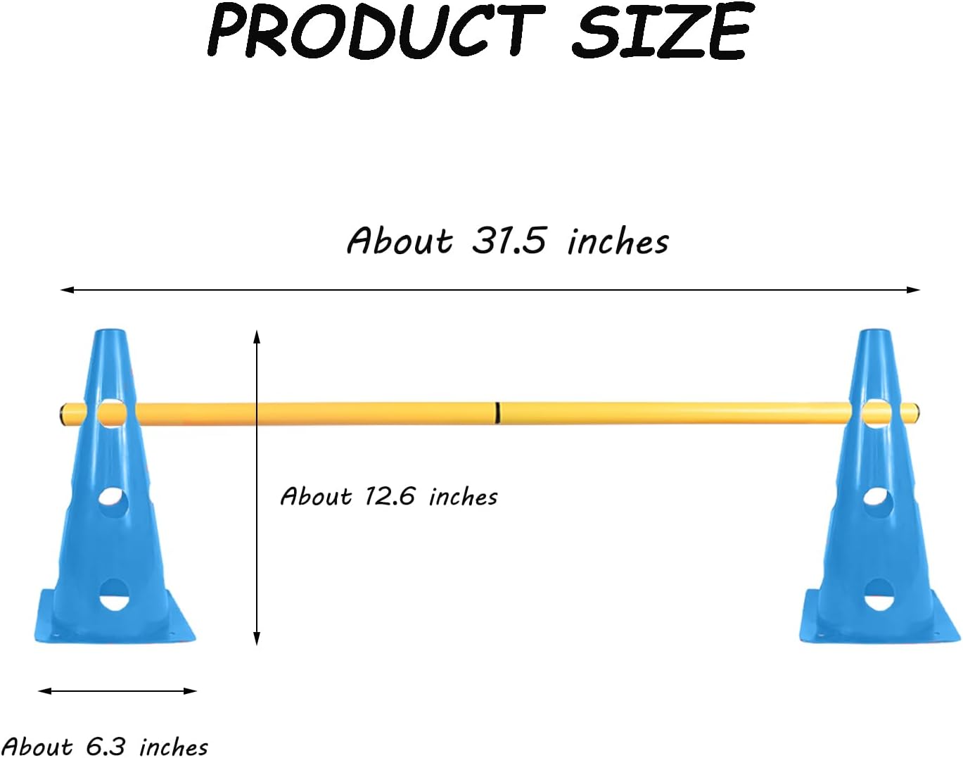 TNZMART Dog Agility Hurdle Cones Pet Jump Training Set Dog Agility Course Backyard Set Adjustable Obstacle Training Set (Blue, 6 Sets)