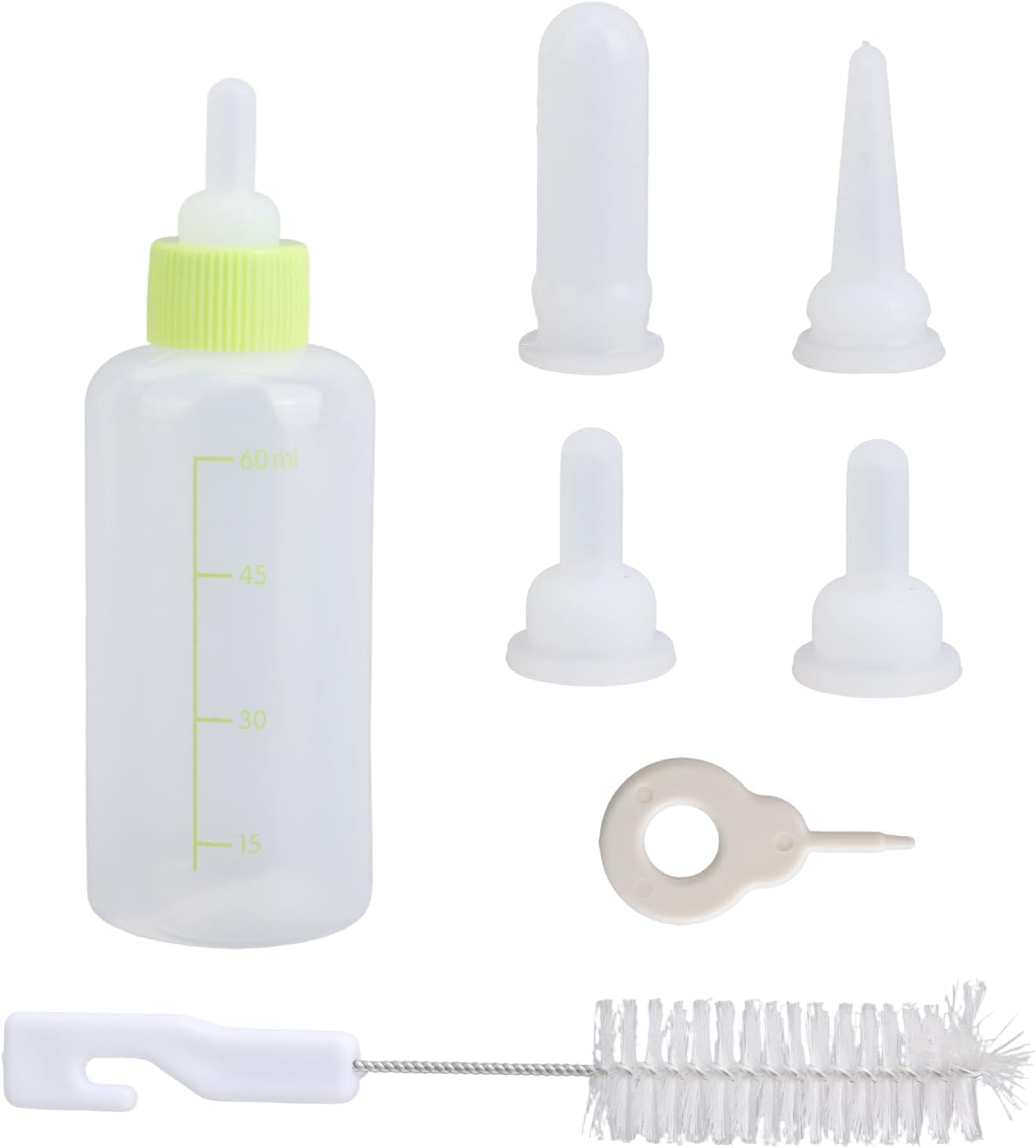 Kitten Bottle Feeding Kit, Professional Kitten Nursing Bottle with Nipple & Cleaning Brush Newborn Pet Feeding Supplies for Baby Cat Puppies Rabbits & Small Animals