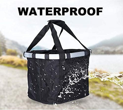 Bicycle Basket Bike Front Basket Folding Detachable Cycling Bag- Perfect Removable Dog Basket for Bike- Pet Cat Dog Carrier Easy Install Quick Released