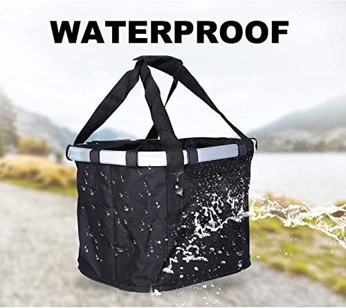 Bicycle Basket Bike Front Basket Folding Detachable Cycling Bag- Perfect Removable Dog Basket for Bike- Pet Cat Dog Carrier Easy Install Quick Released