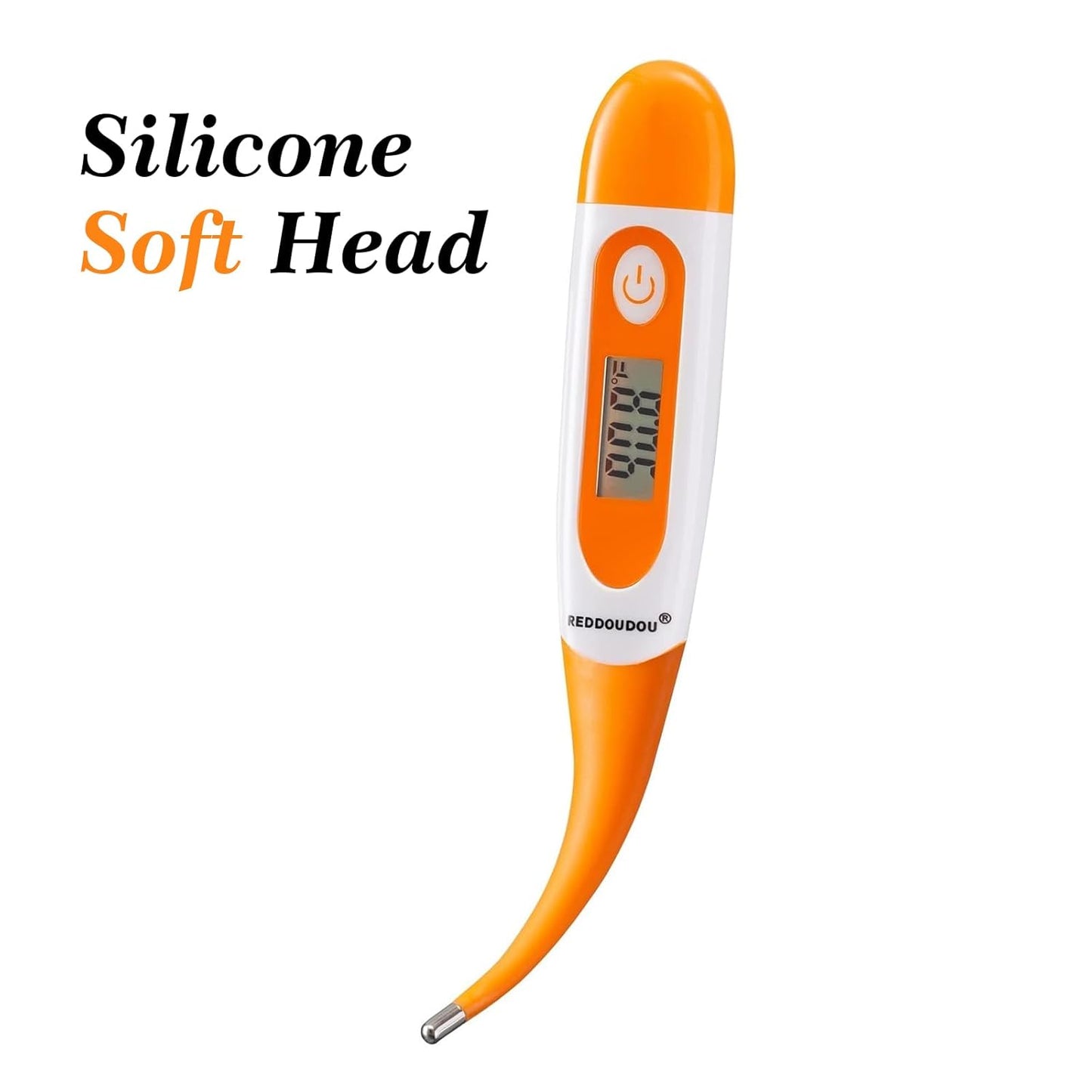 Digital Pet Thermometer for Accurate Fever Detection, Suitable for Cats/Dogs/Horse/Veterinarian, Waterproof Pet Thermometer, Fast and Accurate Measurements in 20 Seconds (Orange)