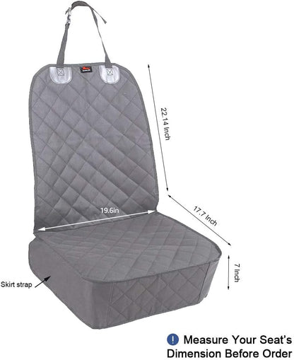 HONEST OUTFITTERS Dog Car Seat Covers, Pet Front Cover for Cars, Trucks, and Suv's - Waterproof & Nonslip Dog Seat Cover(Gray)