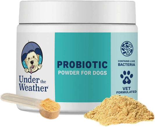 Under The Weather Pet Probiotic Powder for Dogs | Vet Formulated Dog Probiotics Supplement Filled with Good Bacteria | Promotes Healthy Digestion, Appetite, and Strong Immune System| 120 Servings