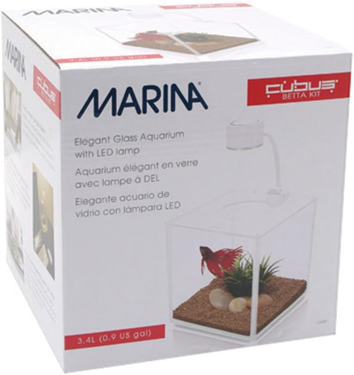 Marina CUBUS Glass Betta Kit – Elegant Glass Aquarium for Homes or Offices