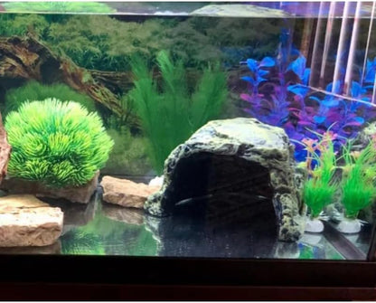 Resin Reptile Hide Cave with Rock Texture Design – Durable Habitat Shelter Decor for Terrarium Use, Natural Hideout Structure for Lizards Spiders Turtles Crabs and Reptile Enclosure Management