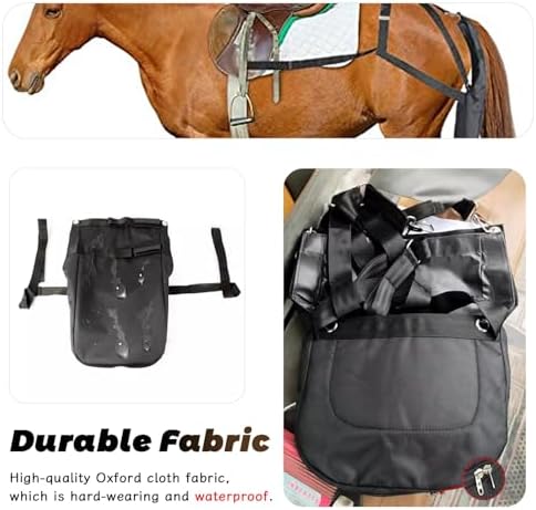 Horse Manure Catcher Bag - Waterproof Equine Diaper for Small/Medium/Large Horses, Lightweight Muck Bag for Easy Riding Cleanup, Size L