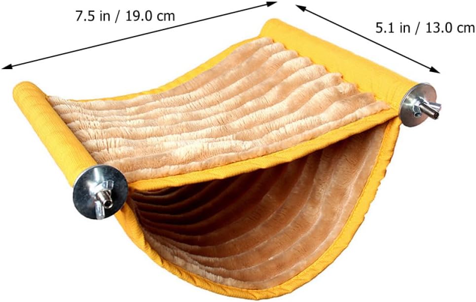 Hamster Hammock Bed and Chinchilla Hanging Swing Nest, Warm Removable Pet Cage Hammock, Yellow Small Size for Small Animals and Hamsters