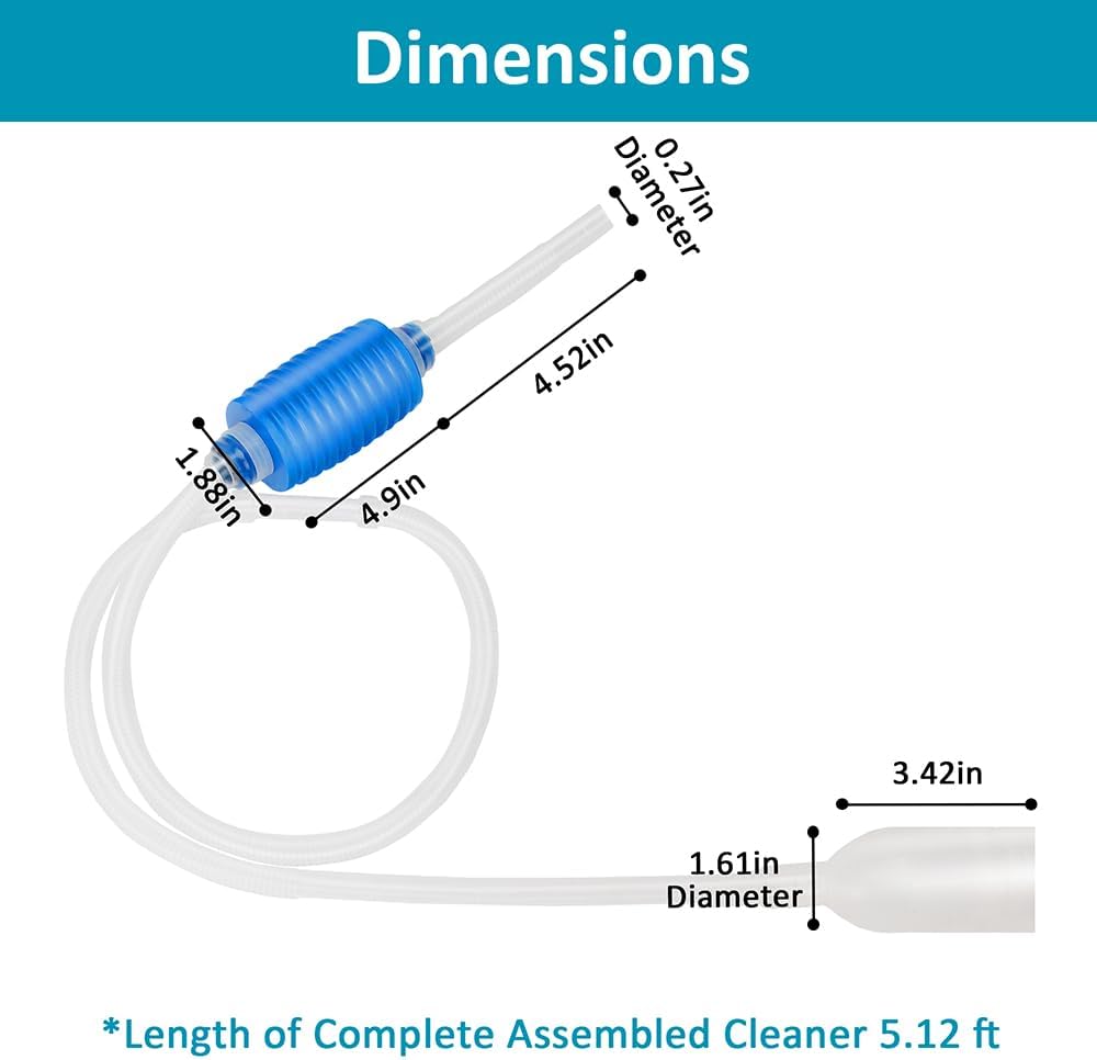 Aquarium Gravel Cleaner Fish Tank Hand Siphon Vacuum Water Changer Cleaning Tools for Fish Tank