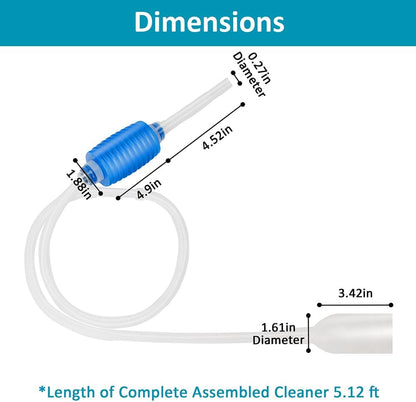 Aquarium Gravel Cleaner Fish Tank Hand Siphon Vacuum Water Changer Cleaning Tools for Fish Tank