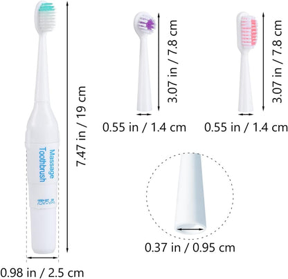 TEHAUX Electric Doggie Toothbrush with Soft Bristles, Puppy Toothpaste Brush for Small Dogs - Pet Puppy Portable Design Electric Brush with Replacement Head Travel Use - Batteries Not Included