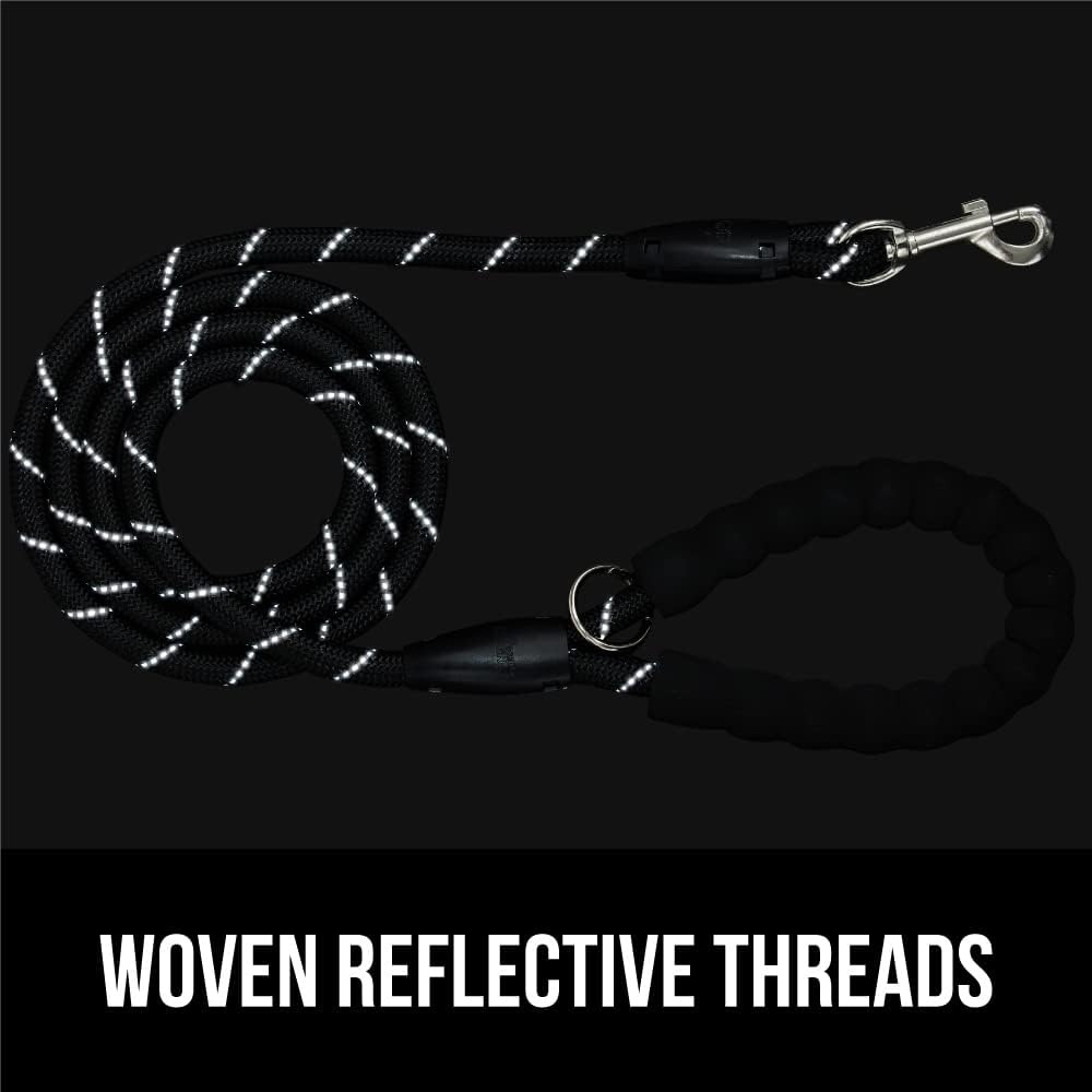 GORILLA GRIP Lick Mat for Dogs, 3Pack, Turquoise/RoyalBlue/Pink and Dog Leash, 4ft-1/2in, Black Bundle