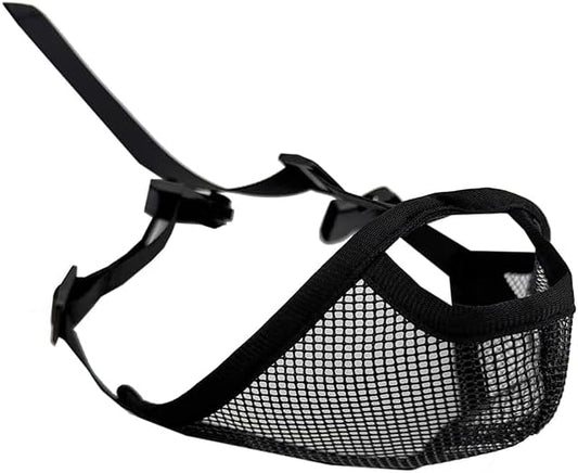 Short Nose Dog Muzzle Anti Eating Anti-Bite Mesh Breathable Muzzle Spell Pet Dog Supplies (Black, S)