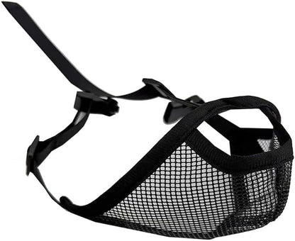 Short Nose Dog Muzzle Anti Eating Anti Bite Mesh Breathable Muzzle Spell Pet Dog Supplies (Black, M)