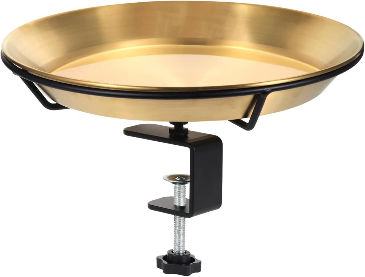 Bird Bath For Patio Railing - Bird Water Feeder - Metal Bird Bowl With Bird Waste Perfect Terrace Adjustable For Garden Fence Decor