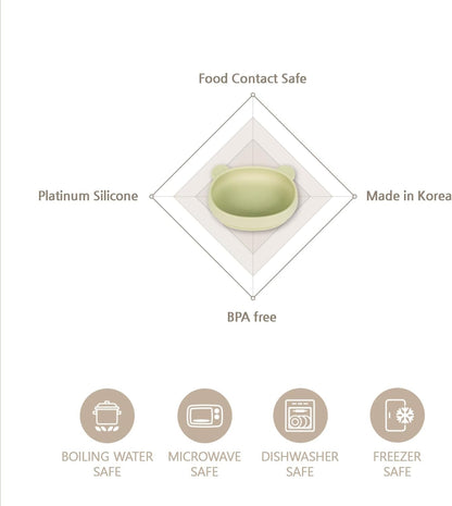 Platinum Silicone Dino Plate Set, Wellbeing Pet Bowl, Premium, Odorless, BPA-Free, Food-Grade, Non-Slip, Microwave & Dishwasher Safe, Sensitive Stomach, Eco-Friendly Travel Bowl (Cream)