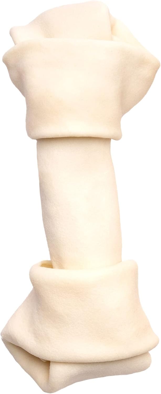 Pet Factory 100% Made in USA Beefhide 6-7" Knotted Bones Dog Chew Treats - Natural Flavor, 8 Count/1 Pack