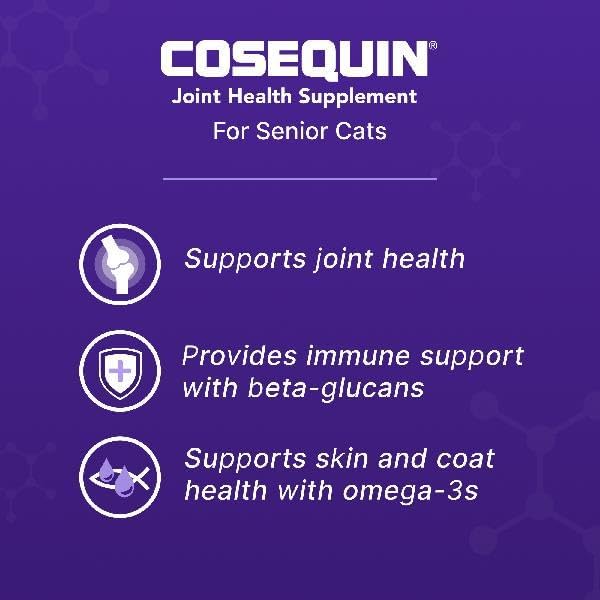 Nutramax Cosequin for Senior Cats Joint Health Supplement, Contains Glucosamine for Cats, Plus Chondroitin, Supports Joint, Skin and Coat, and Immune Health, Sprinkle Capsules, 60 Count