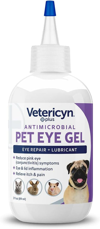 Vetericyn Plus Pet Eye Gel | Dog and Cat Eye Ointment Alternative to Lubricate and Relieve Eye Irritations and Abrasions, Reduce Symptoms of Pink Eye in Dogs and Cats. 3 ounces