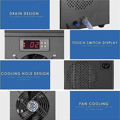 60L Electronic Aquarium Water Chiller Aquarium Digital Fish Tank Cooling Heating Machine 180W 100-240V Cold and Warm Water Machine