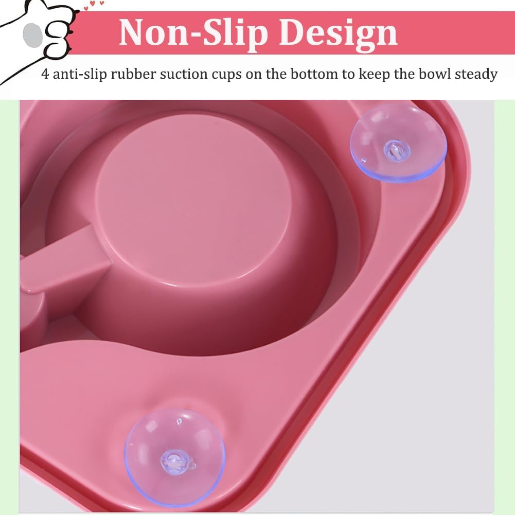 Dog Bowls, Non-Slip Puppy Cat Food and Water Bowl Set with Water Dispenser and Stainless Steel Bowl Detachable Gravity Pet Feeder and Waterer Set for Dogs (Green, 1000ML)