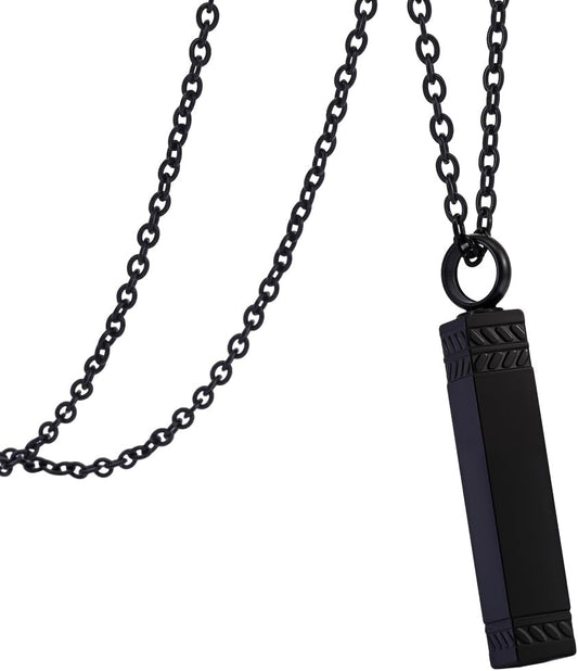 UNICRAFTALE 21.14 inch Cremation Jewelry Ashes Necklace 304 Stainless Steel Memorial Necklace with Rectangle Pendant for Keepsake Urn Jewelry for Pets lovers