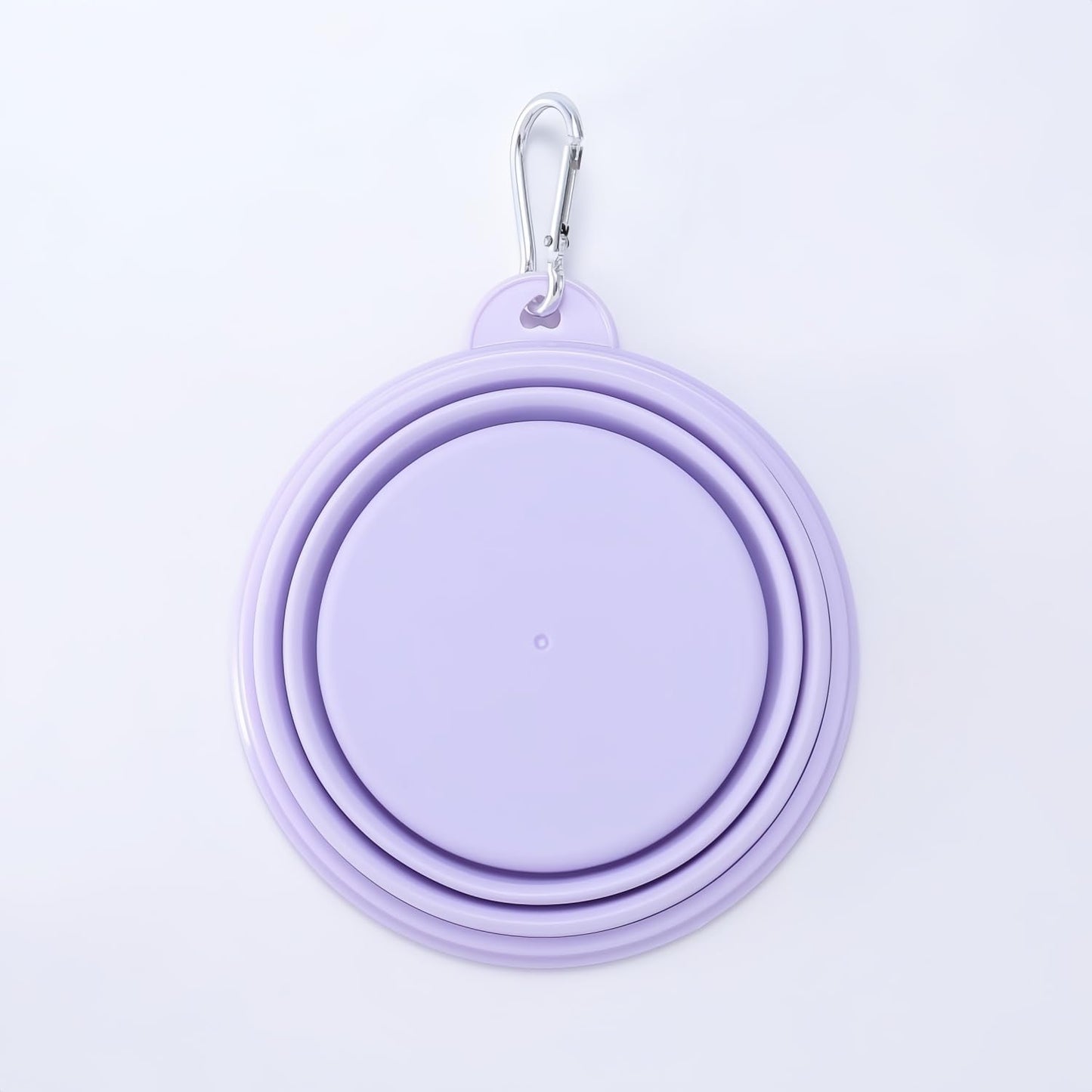 Collapsible Pet Bowl, Macaron Colors, Portable Food Water Dish, 650ml Capacity, 6.89x6.56 Inch, Travel Feeding Bowl for Cats Dogs (Purple)